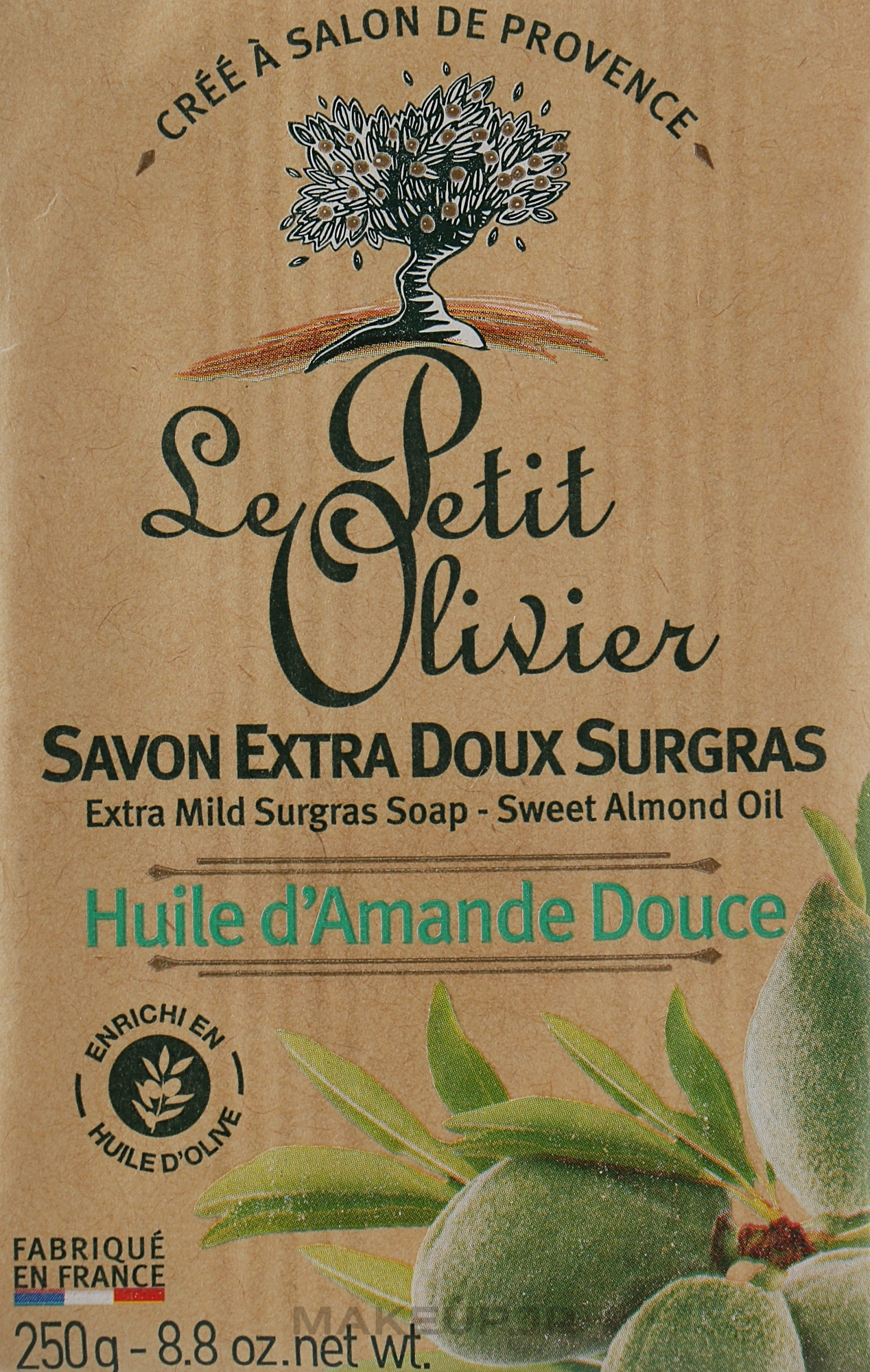 Extra Mild Soap with Sweet Almond Oil - Le Petit Olivier Vegetal Oils Soap Sweet Almond Oil — photo 250 g