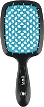 Fragrances, Perfumes, Cosmetics Hair Brush, black with blue teeth - Kodi Professional Soft Touch Hairbrush