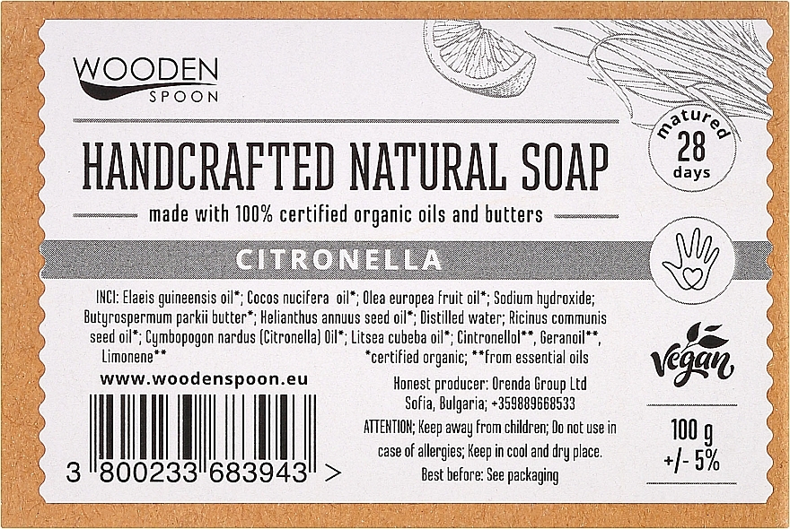 Bar Soap "Citronella" - Wooden Spoon Bar Soap — photo N3