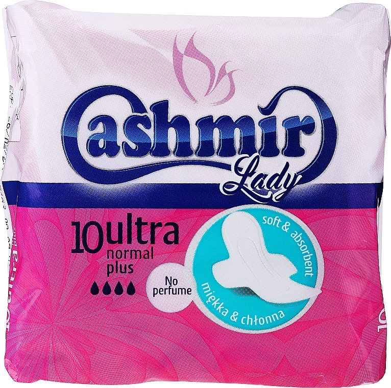 Sanitary Pads, 10 pcs - Cashmir Lady Ultra Normal Plus — photo N1