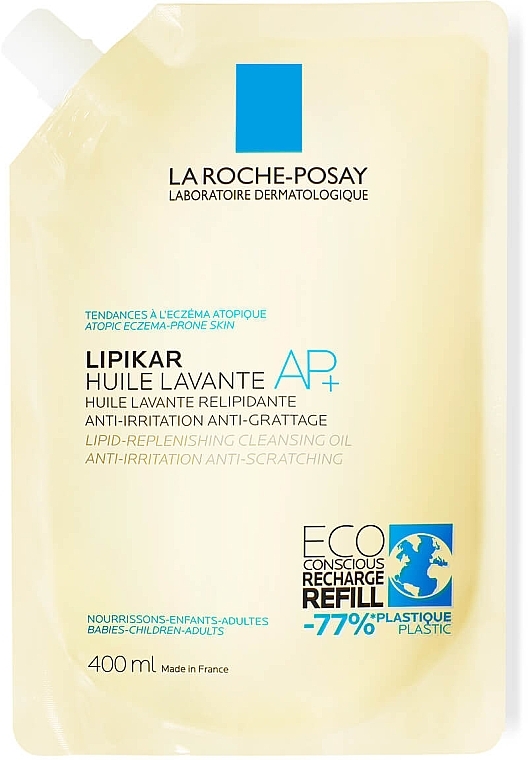 Moisturising Lipid-Repairing Anti-Irritation Oil - La Roche-Posay Lipikar Cleansing Oil AP+ (replaceable block) — photo N1