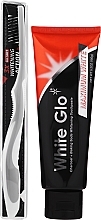 Set with White-Grey Toothbrush - White Glo Charcoal + Baking Soda Maximum White Set (t/paste/100ml + t/brush/1pc + dental/flosser) — photo N2