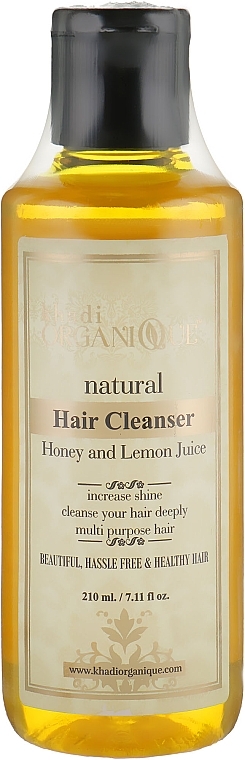 Natural Herbal Ayurvedic Shampoo "Honey & Lemon" - Khadi Organique Hair Cleanser Honey And Lemon Juice — photo N1