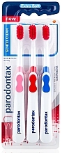 Toothbrush Set, extra soft, pink, red, blue - Parodontax Gentle Clean Extra Soft — photo N1