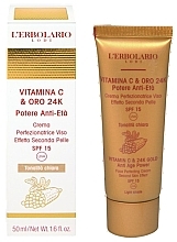 Fragrances, Perfumes, Cosmetics Vitamin C and 24 Carat Gold Perfect Light-Tone Face Cream  - L'Erbolario Vitamin C And 24K Gold Anti Age Power SPF 15