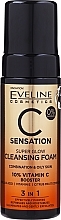 Fragrances, Perfumes, Cosmetics Cleansing Foam - Eveline C Sensation Super Glow 3 In 1 Cleansing Foam