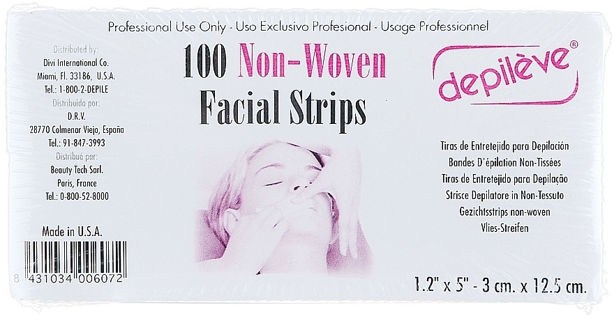 Non-Woven Face Depilation Strips - Depileve — photo N1