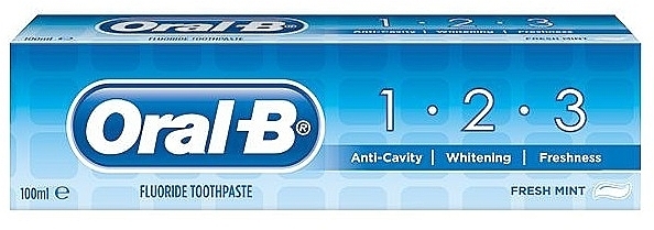 Toothpaste - Oral B 1-2-3 Fresh Mint Toothpaste — photo N4