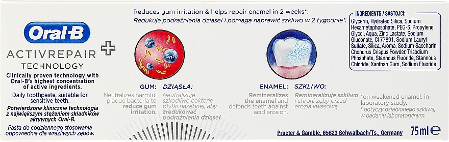 Toothpaste - Oral-B Professional Gum & Enamel Pro-Repair Original — photo N3