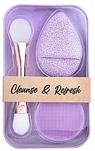 Fragrances, Perfumes, Cosmetics Set - Sefiros Cleanse & Refresh Lila (app/1szt + sponge/1szt + brush/1szt)
