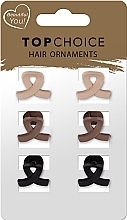 Hair Clip Set 20698, 6 pcs. - Top Choice — photo N1