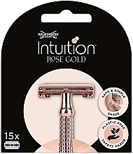 Fragrances, Perfumes, Cosmetics Safety Razor Blades, 15 pcs. - Wilkinson Sword Intuition Rose Gold