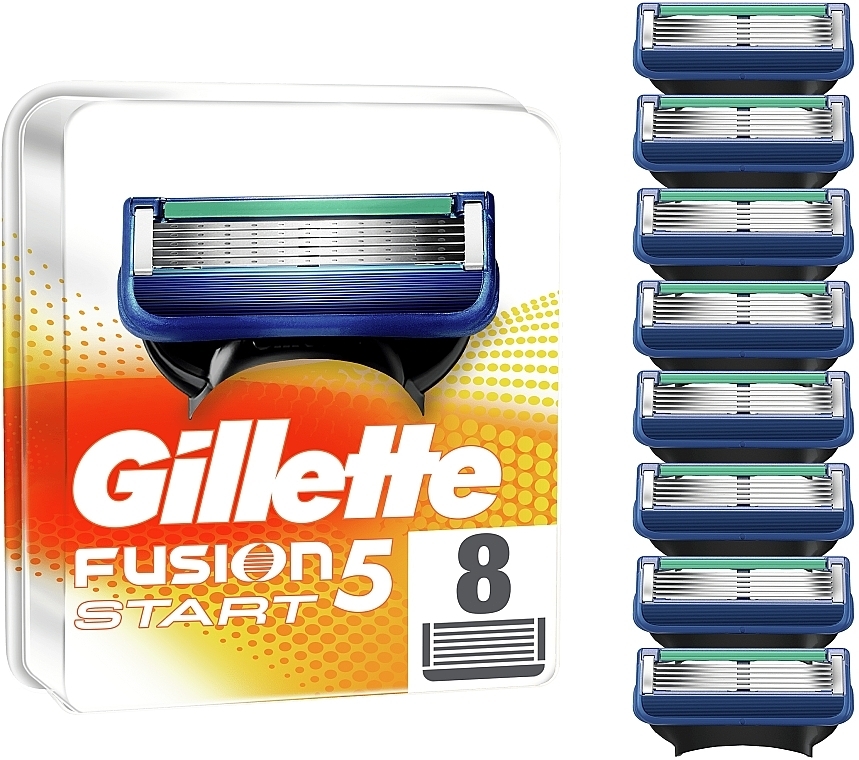 Razor Cartridge, 8 pcs. - Gillette Fusion5 Start Replacement Razor Blades Pack — photo N2