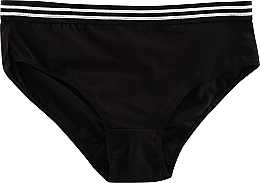 Cotton Panties with Decorative Elastic Band, black - Moraj — photo N1