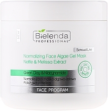 Fragrances, Perfumes, Cosmetics Normalizing Algae Face Gel Mask "Nettle and Melissa" - Bielenda Professional Normalizing Face Algae Gel Mask