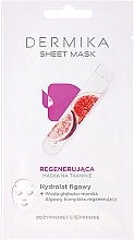 Fragrances, Perfumes, Cosmetics Fig Hydrolate Regenerating Mask - Dermika Sheet Mask