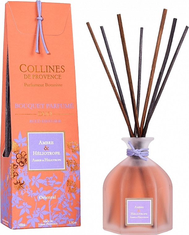 Amber & Heliotrope Reed Diffuser - Collines de Provence Bouquet Aromatique Amber & Heliotrope — photo N1