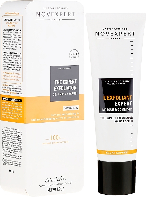 Facial Mask Scrub - Novexpert Vitamin C The Expert Exfoliator Mask & Scrub — photo N3