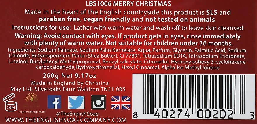 Christmas Green Soap - The English Soap Company Merry Christmas Soap — photo N2