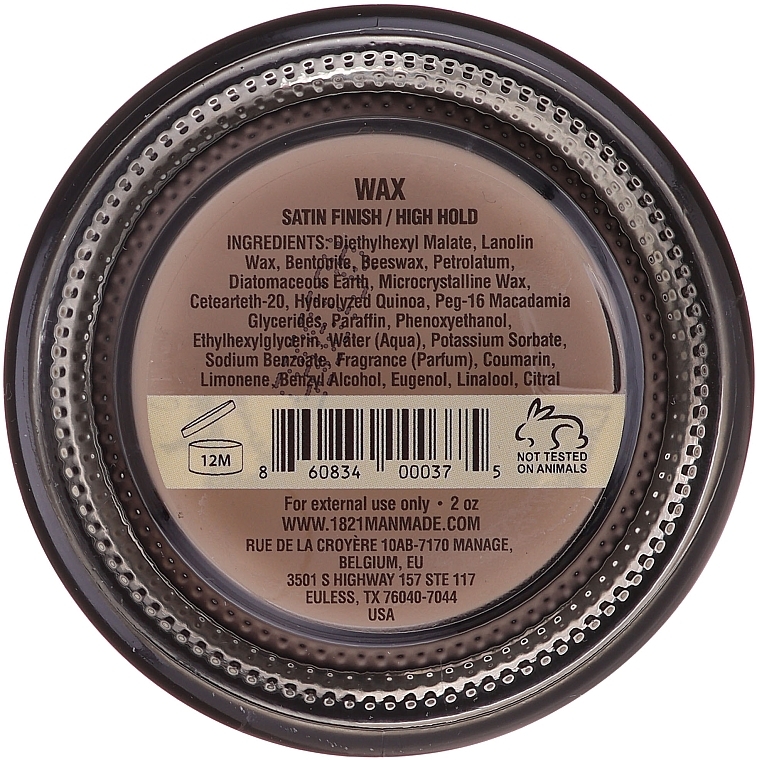 Hair Styling Wax - 18.21 Man Made Wax Sweet Tobacco Satin Finish / High Hold — photo N2