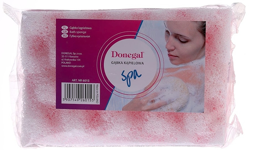 Shower Sponge "SPA" 6015, pink - Donegal — photo N1