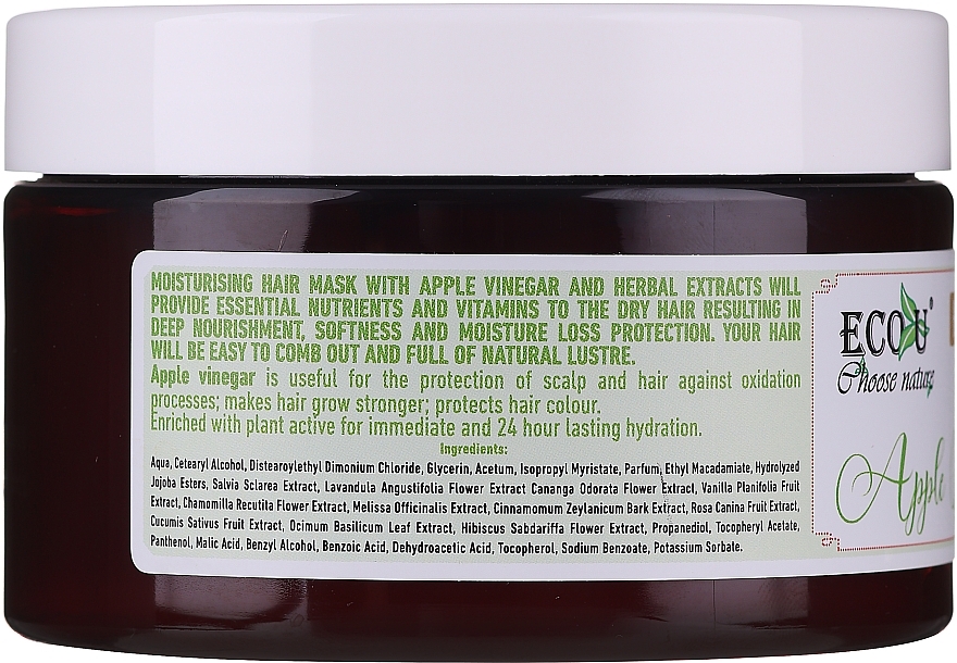 Dry Hair Mask "Apple Vinegar" - ECO U Apple Vinegar Hair Mask For Dry Hair — photo N3