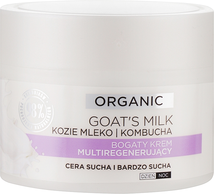 Multi-Regenerating Cream for Dry Skin - Eveline Cosmetics Organic Goat`s Milk Rich Cream — photo N1