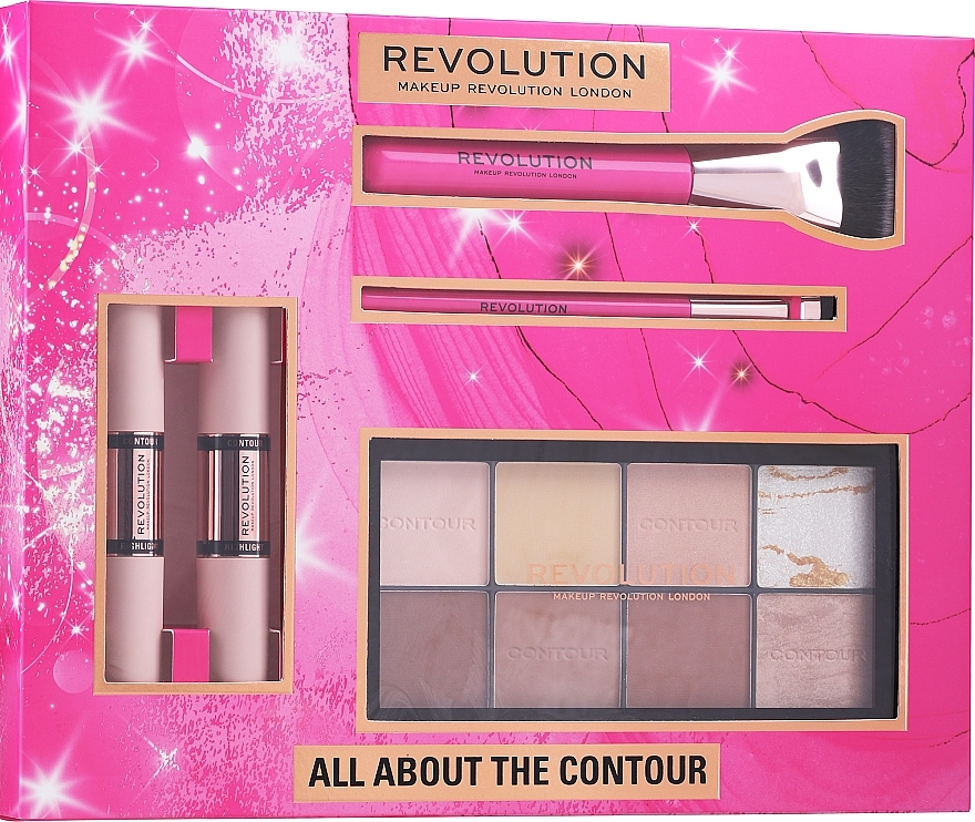 Set, 5 products - Makeup Revolution All About The Contour Gift Set — photo N1