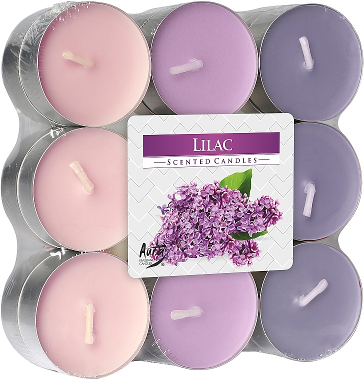 Tealights 'Lilac', 18 pcs - Bispol Lilac Scented Candles — photo N1