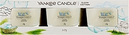 Scented Candle Set "Clean Cotton" - Yankee Candle Clean Cotton (candle/3x37g) — photo N1