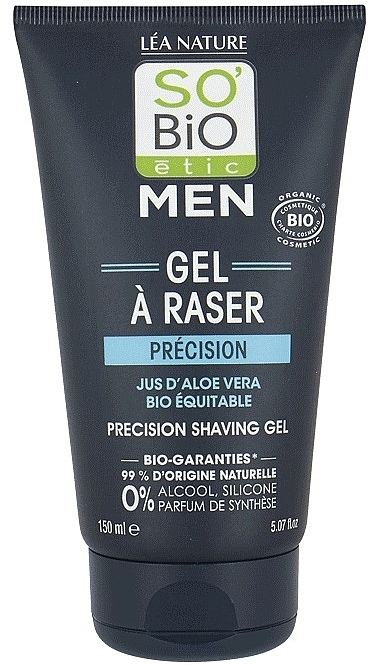 Shaving Gel - So'Bio Etic Men Shaving Gel Aloe Vera — photo N2