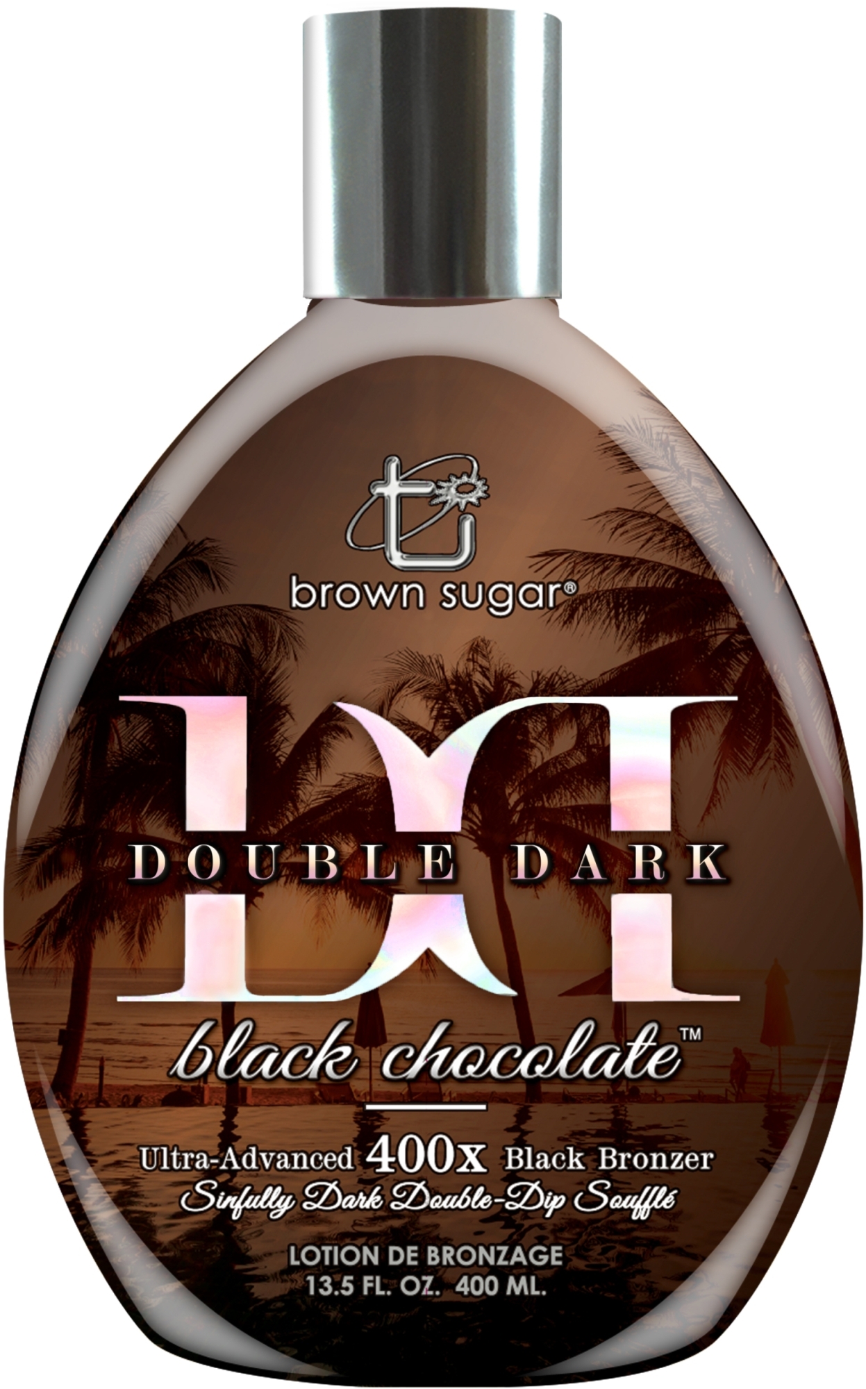 Solarium Cream with Ultra-Dark Bronzers & Mega-Silicones - Brown Sugar Double Black Chocolate 400X — photo 400 ml