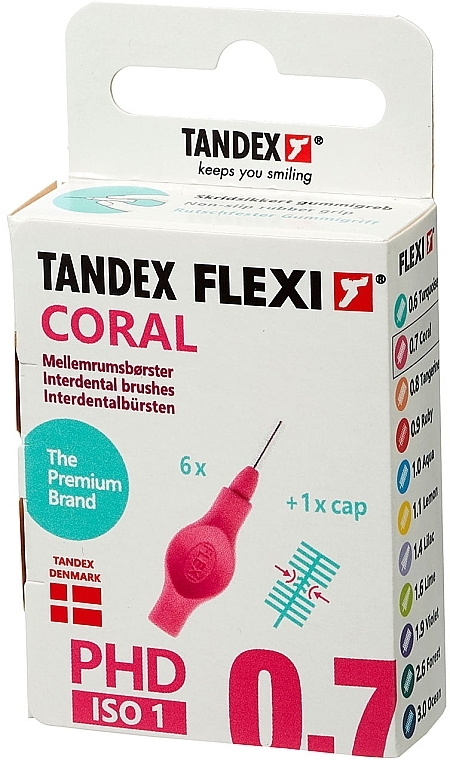 Interdental Brush, 0.7 mm, Coral - Tandex Flexi Fine Coral — photo N1