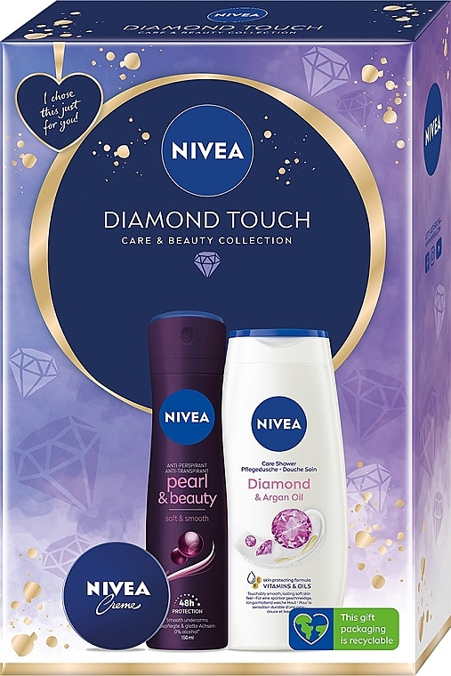 Set - Nivea Diamond Touch Set (deo/150ml + sh/gel/250ml + b/cr/30ml) — photo N1
