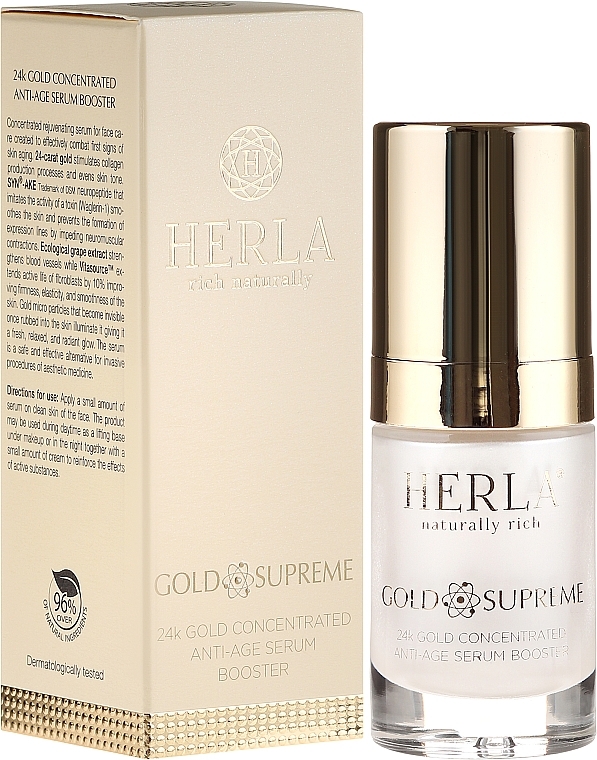 Face Serum - Herla Gold Supreme 24K Gold Concentrated Anti-Age Serum Booster — photo N1