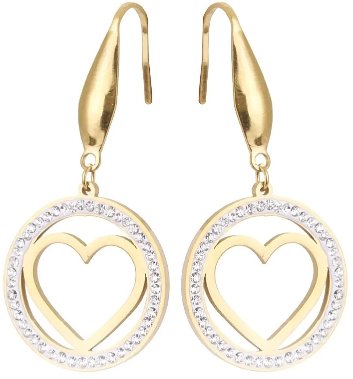 Stainless Steel Earrings 'Hearts in a Circle', 140022 - Ecarla — photo N1