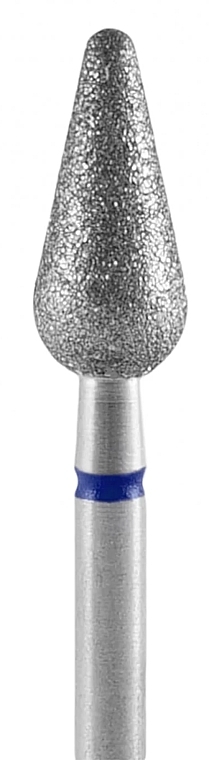 Diamond Nail Drill Bit 'Pear', blue, diameter 5 mm, working part 12 mm - Staleks Pro — photo N1