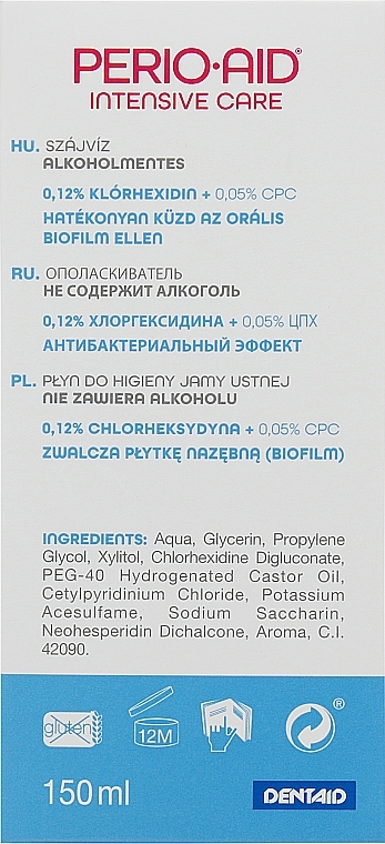 0.12% Chlorhexidine Bigluconate Mouthwash - Dentaid Perio-Aid Intensive Care — photo N15