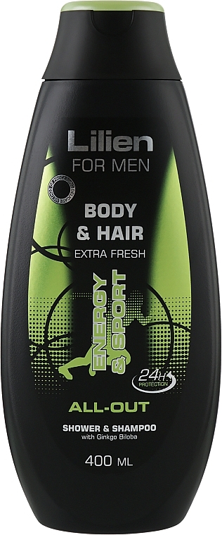 Men Shampoo & Shower Gel 'All-Out' - Lilien For Men Body & Hair All-Out Shower & Shampoo — photo N1