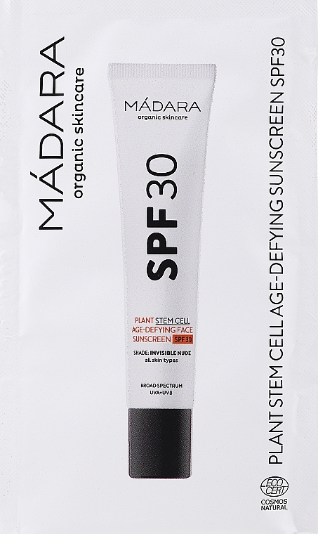 GIFT! Sunscreen Cream Emulsion - Madara Cosmetics Plant Stem Cell Age-Defying Sunscreen SPF 30 (sample) — photo N1