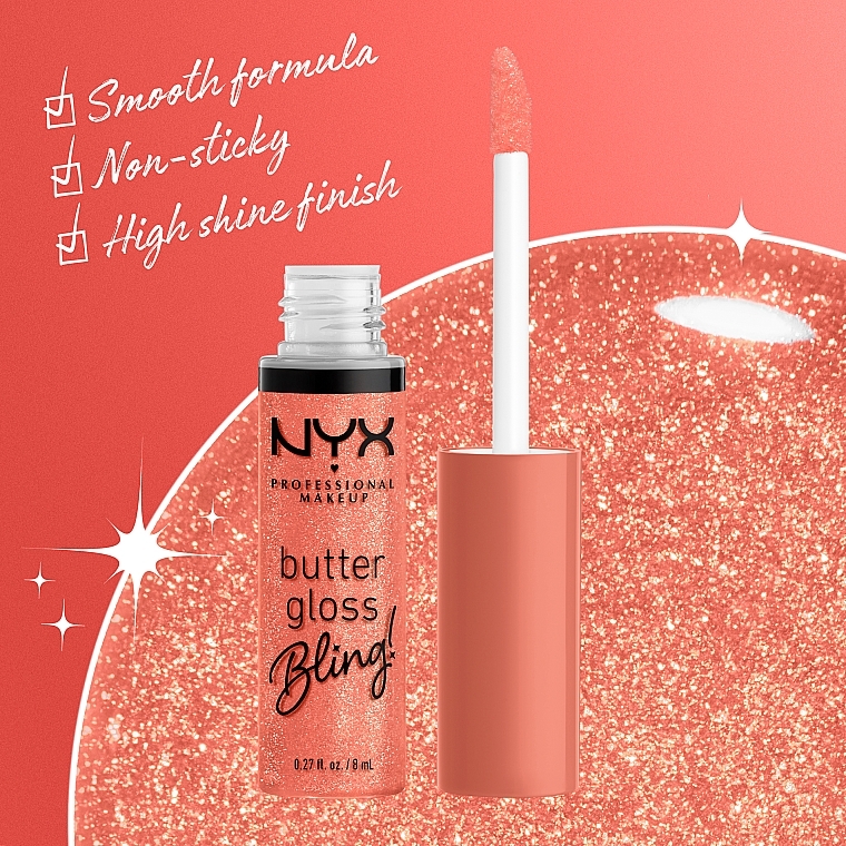 Moisturizing Lip Gloss - NYX Professional Makeup Butter Gloss Bling — photo N7
