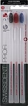 Fragrances, Perfumes, Cosmetics Soft-Medium Toothbrush Set, black+red+dark blue - Swissdent Profi Colours Soft Medium Trio