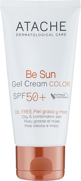 Tinting Sunscreen Gel for Oily & Combination Skin - Atache Be Sun Gel Cream Color SPF50+ — photo N1