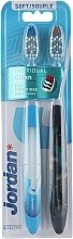 Individual Clean Toothbrush, soft, transparent-blue, transparent-black - Jordan Individual Clean Soft — photo N1