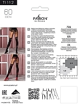 Imitating Stockings Tights, TI112, 60 Den, nero-roso - Passion — photo N2