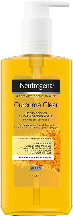 Micellar Makeup Remover Gel with Turmeric Extract - Neutrogena Curcuma Clear Micellar Gel — photo N4