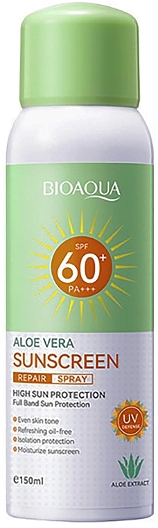 Aloe Vera Sunscreen Spray - Bioaqua Aloe Vera Sunscreen Repair Spray SPF60+ — photo N1