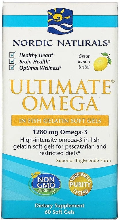 Dietary Supplement Softgels "Omega 3", 1280mg - Nordic Naturals Ultimate Omega Xtra Lemon — photo N2