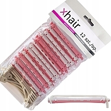 Cold Curling Rollers, d7 mm, white and pink, 12 pcs. - Xhair — photo N1