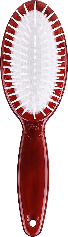 Small Oval Massage Hair Brush, dark red - Janeke — photo N1